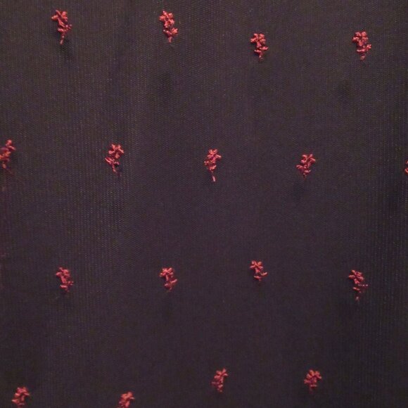 Morbid Threads Long Skirt Vintage Embroidered Black & Red Roses Flowers Goth - Picture 10 of 16